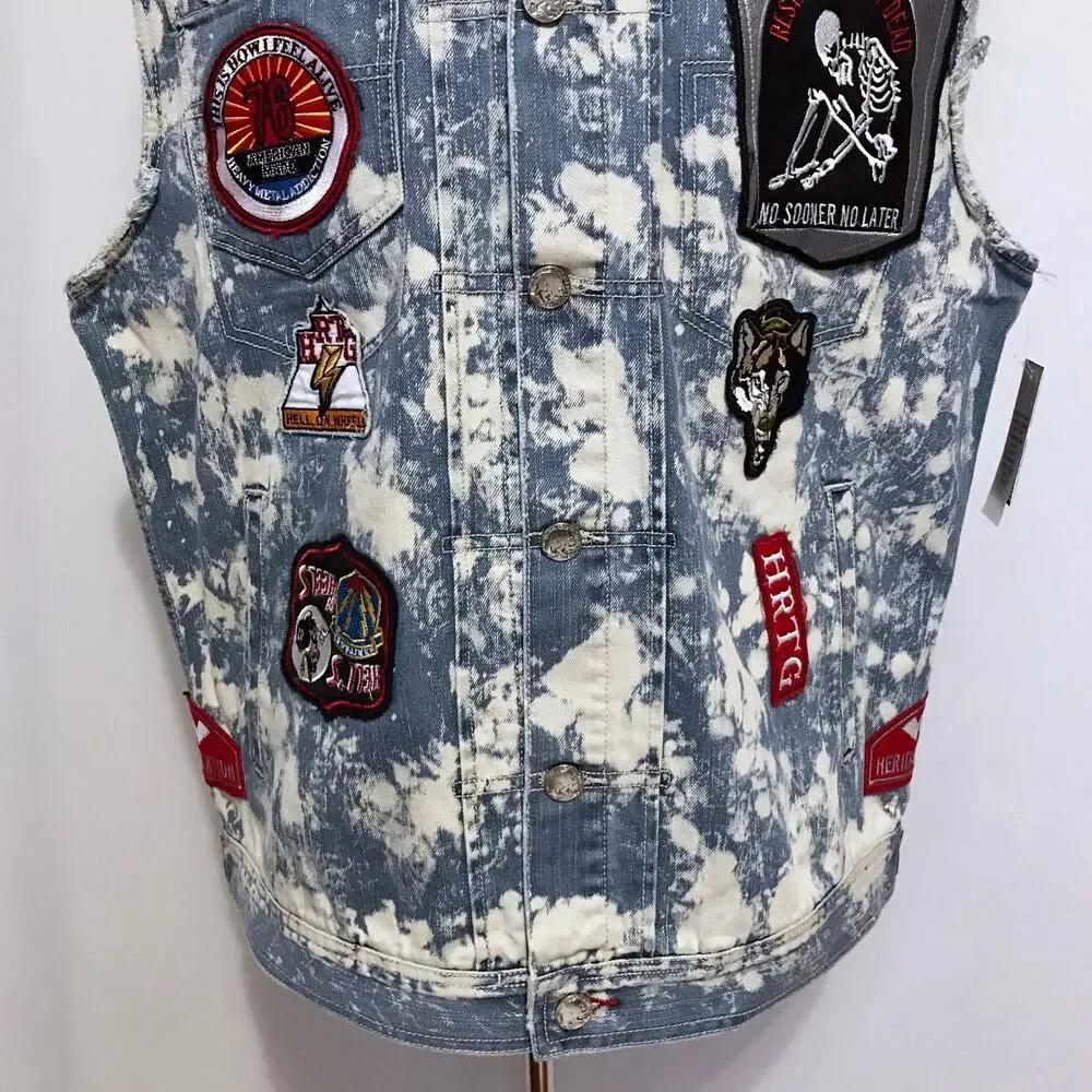 Heritage by America NWT Vest Jean Jacket Men 3X - Picture 4 of 14